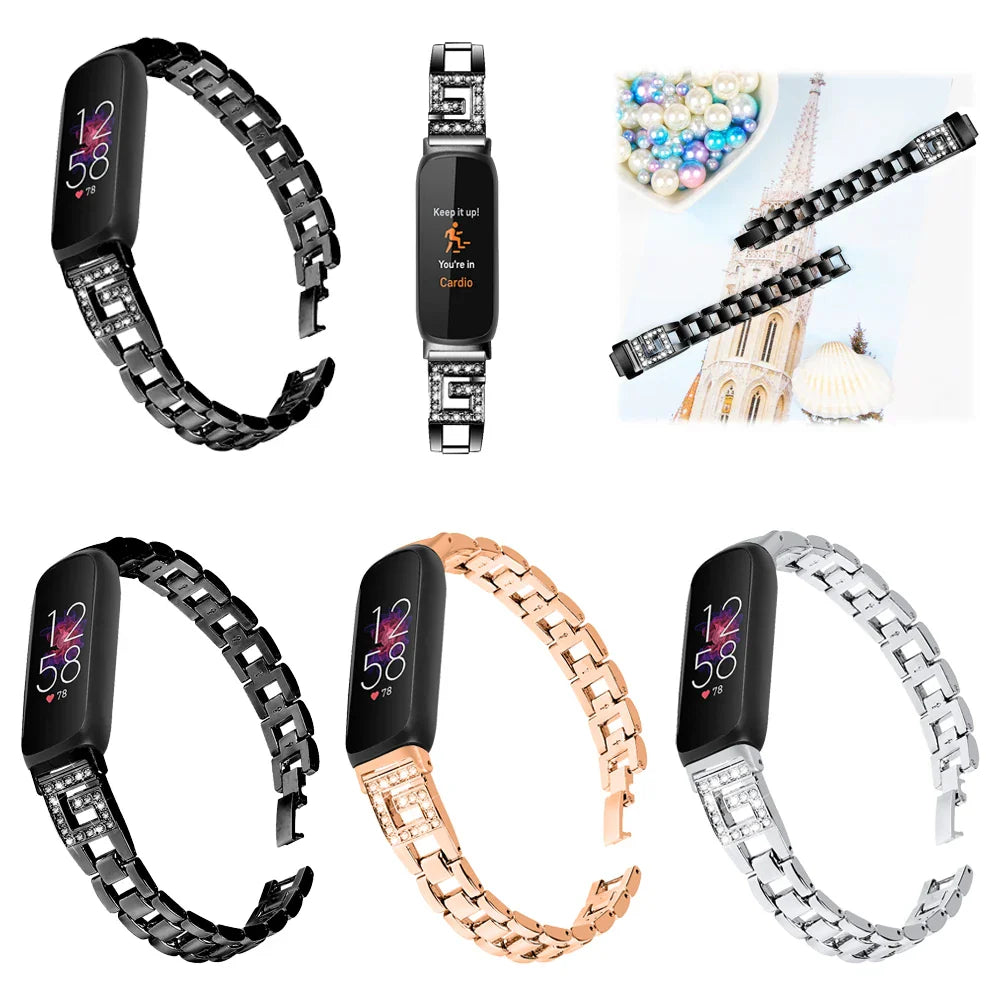 Fitbit Inspire 3 Metal Diamond Band - Elegant Strap BandsCo Straps