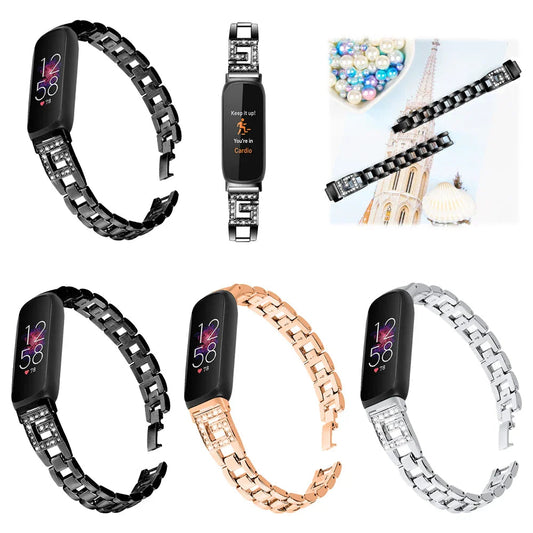 Fitbit Inspire 3 Metal Diamond Band - Elegant Strap BandsCo Straps