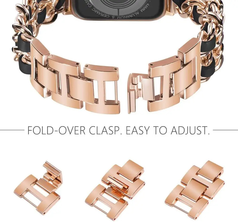 Apple Watch Stainless Steel Strap - Luxury Chain Design BandsCo Straps