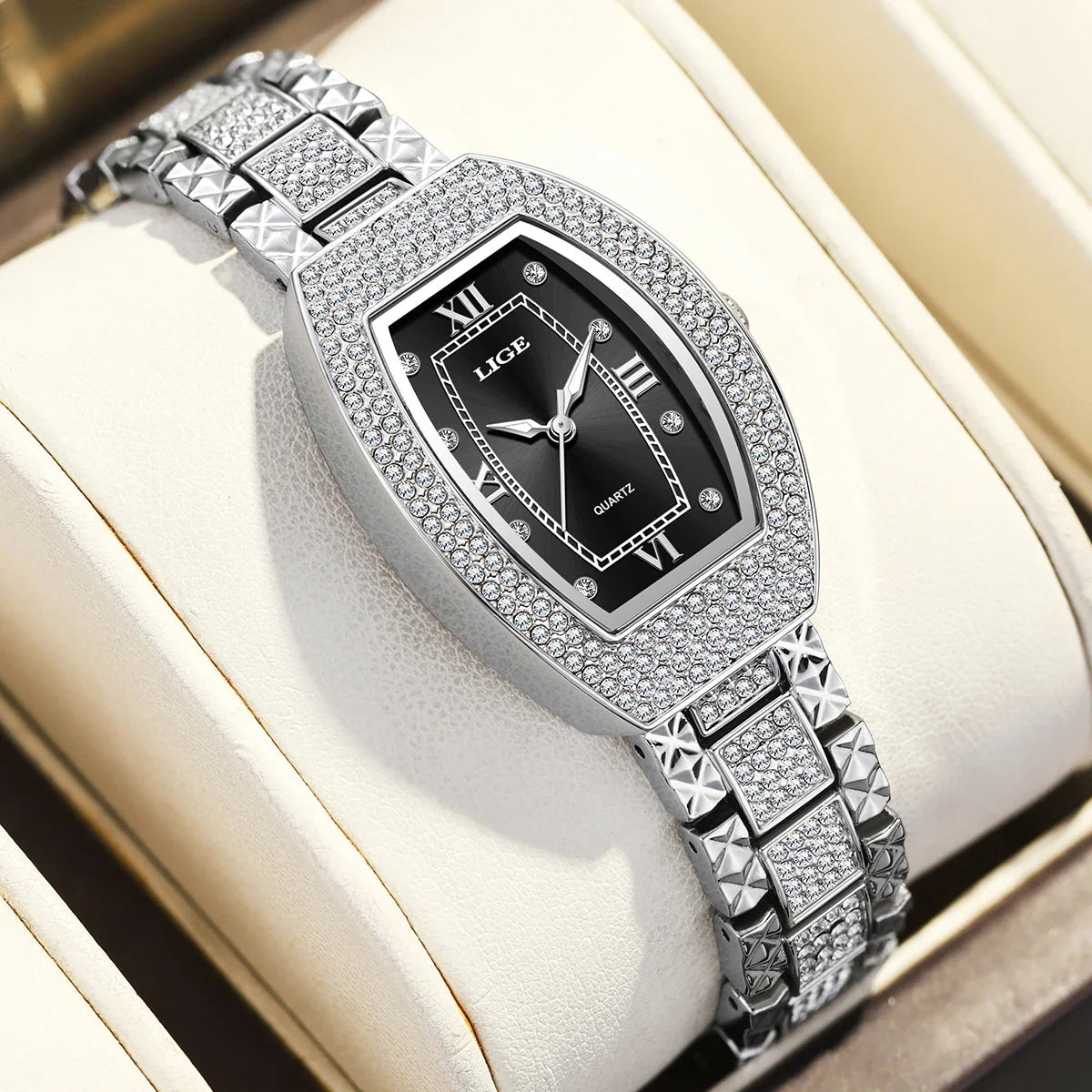 Women's Diamond Crystal Stainless Steel Dress Watch BandsCo Straps
