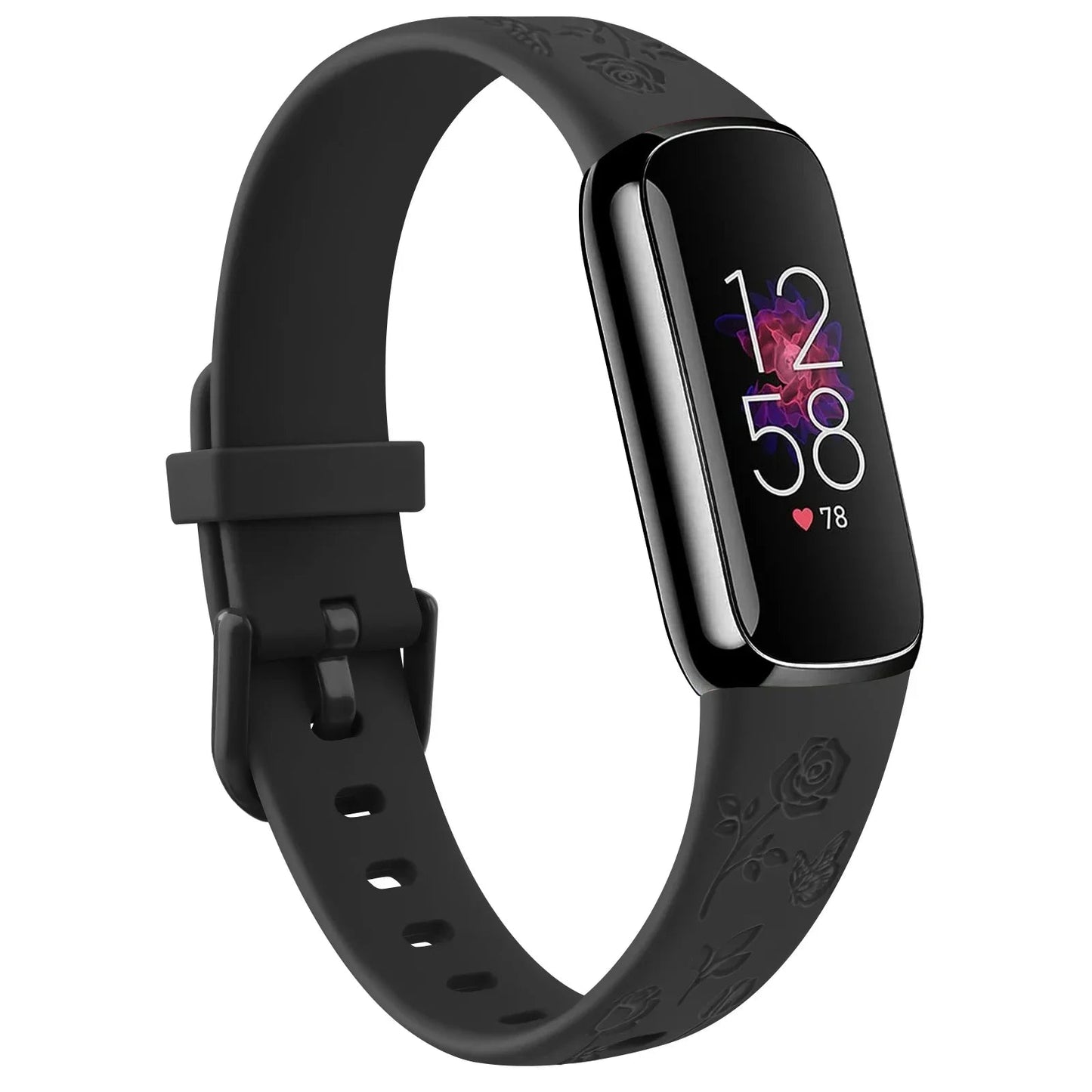 Fitbit Luxe TPU Flower Engraved Band - Soft and Comfortable BandsCo Straps