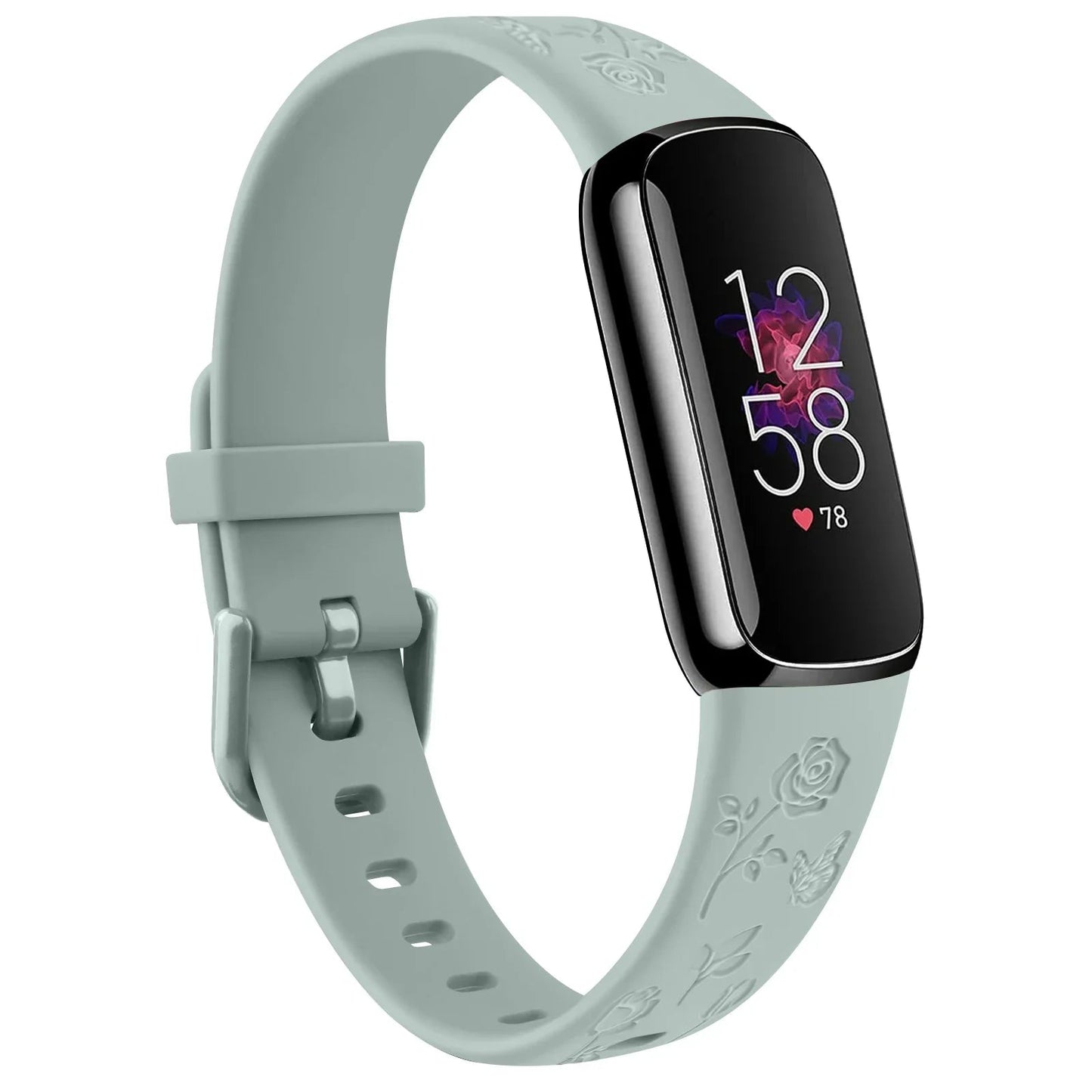 Fitbit Luxe TPU Flower Engraved Band - Soft and Comfortable BandsCo Straps