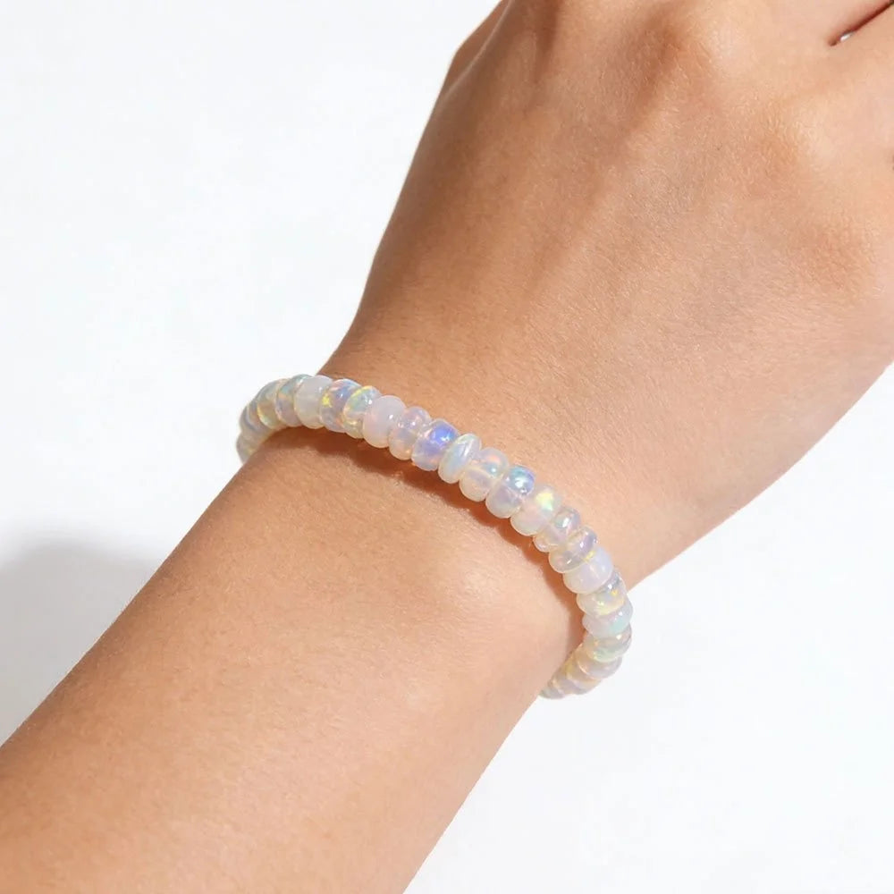 Natural Ethiopian Opal Beaded Bracelet, Emotional Balance & Healing Jewelry Wristwatchstraps.co
