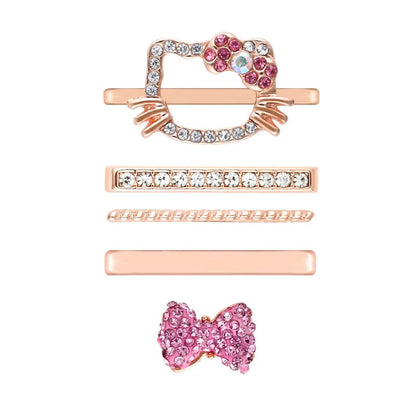 Sparkling Crystal Kitty & Bow Decorative Charms for Apple Watch Band Wristwatchstraps.co