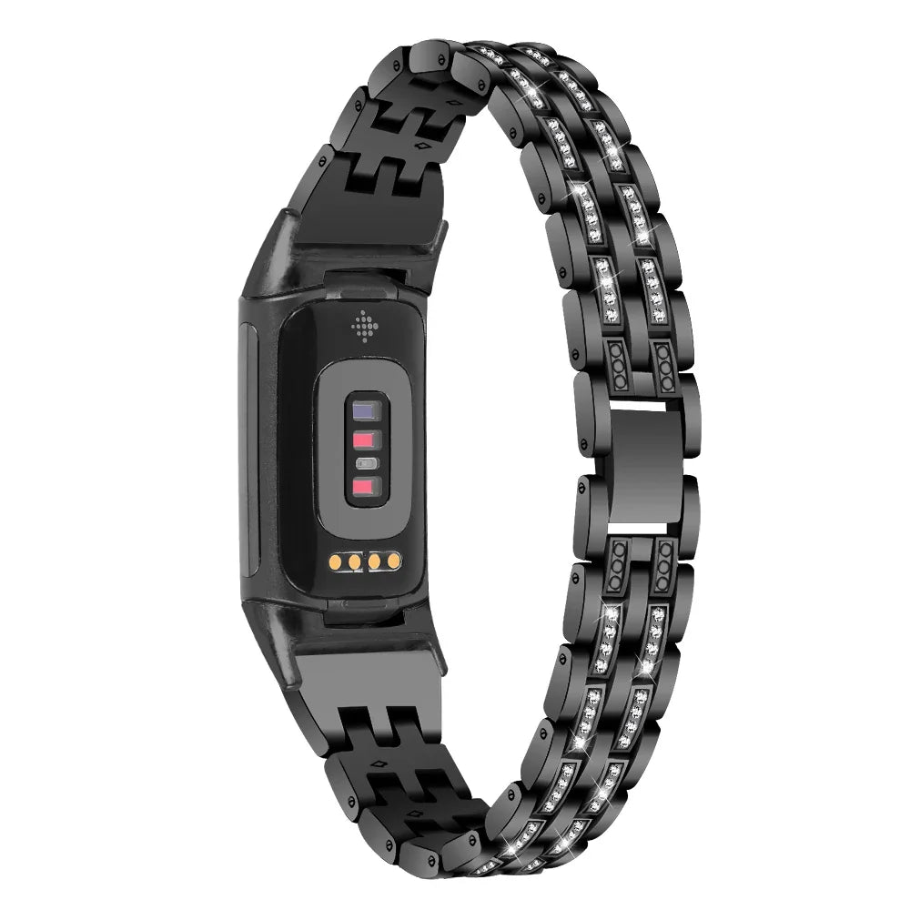 Fitbit Charge 5 6 Metal Band - Stylish Diamond Strap BandsCo Straps