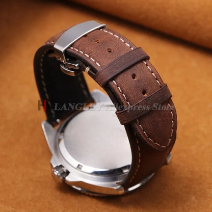 Polar Leather Watch Band For Smartwatch Genuine Calfskin Butterfly Clasp BandsCo Straps