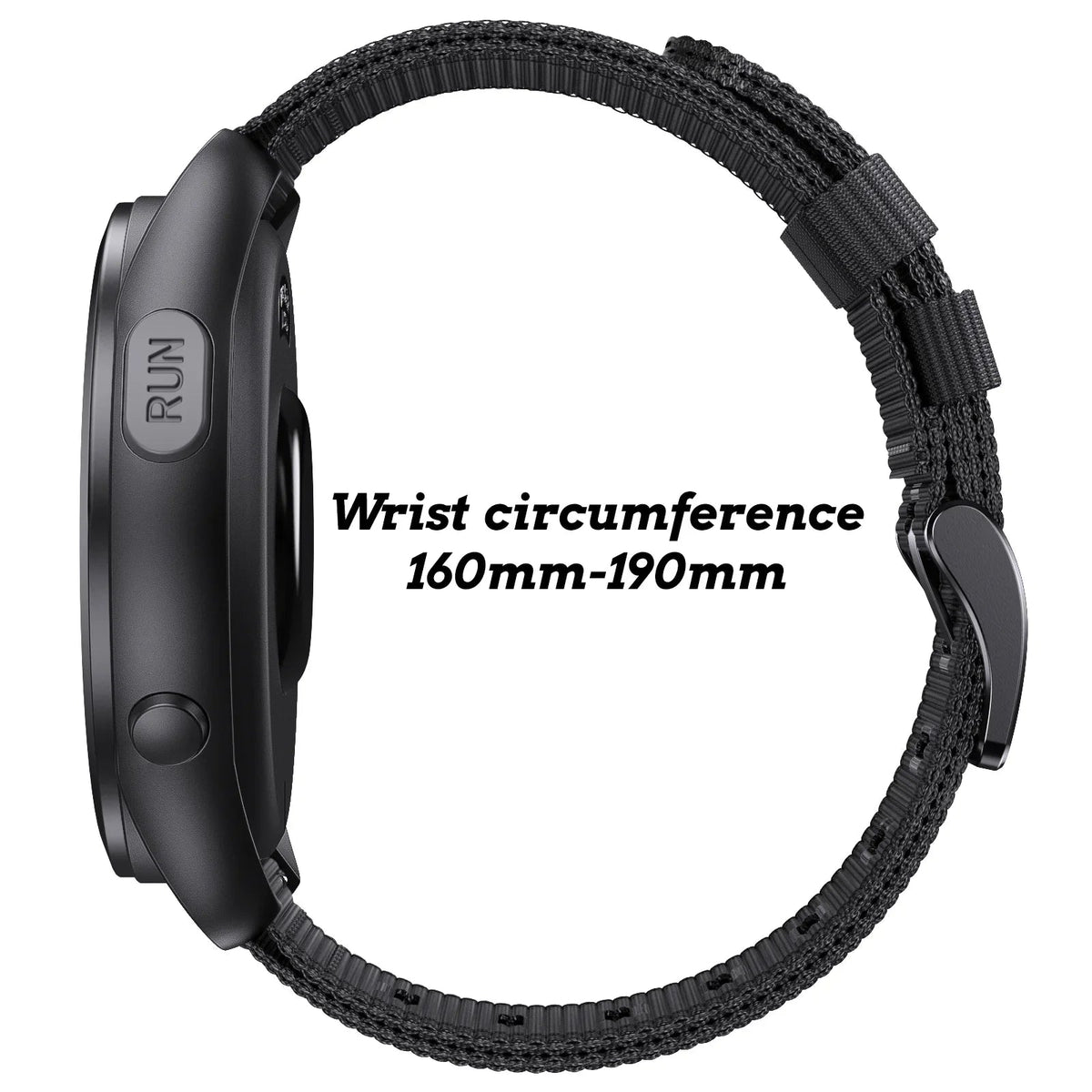 Motorola Moto Watch Ribbed Nylon Band with Black Buckle BandsCo Straps