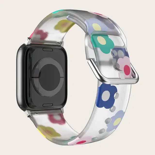 Patterned & Clear Apple Watch Band with Buckle BandsCo Straps