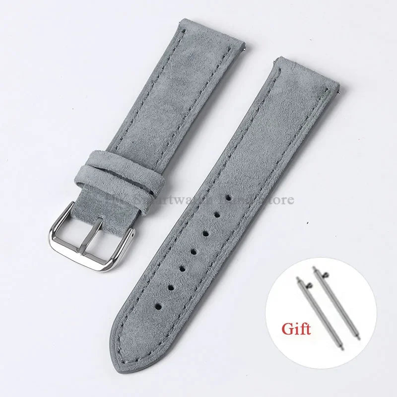 Amazfit Leather Watch Strap Vintage Suede Quick Release - Handmade Stitching BandsCo Straps