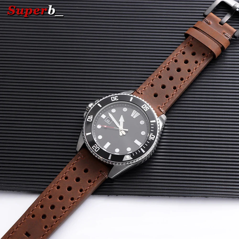 Amazfit Bands Leather Quick Release Watch Band Vintage Brown Cowhide Strap BandsCo Straps