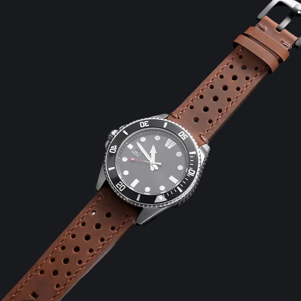 Polar Watch Band Quick Release Leather Strap Handmade Breathable Porous Cowhide BandsCo Straps