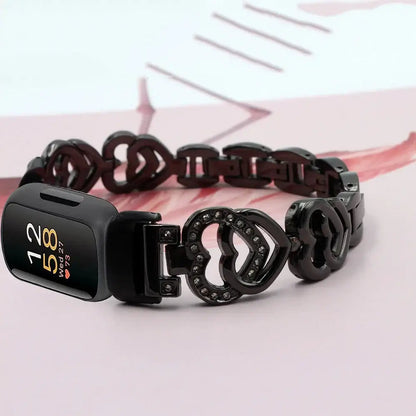 Fitbit Inspire 3 Steel Heart Design Band – Elegant Stainless Steel Strap BandsCo Straps