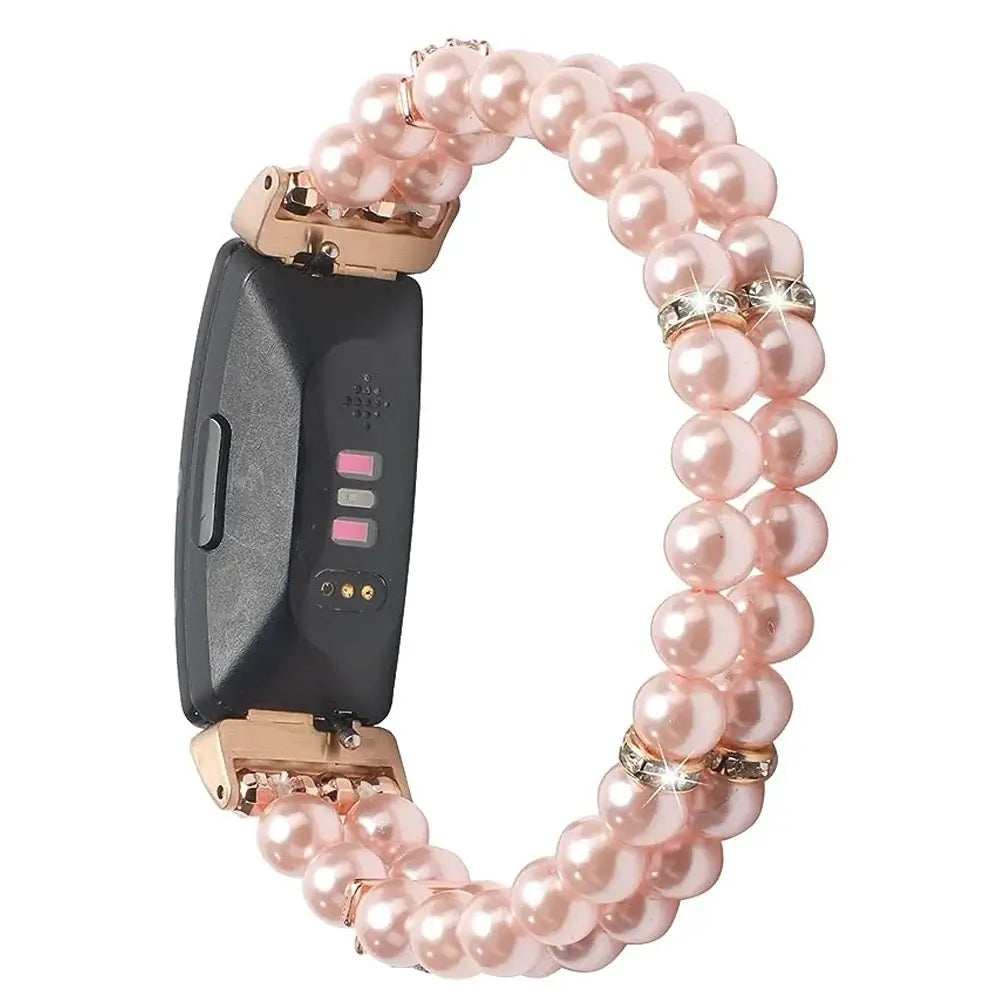 Fitbit Inspire 3 Elastic Pearl Band – Stylish Beaded Stretch Strap BandsCo Straps