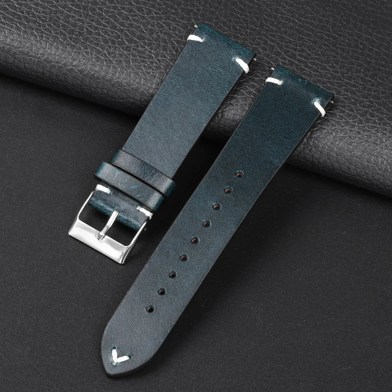 Amazfit Leather Watch Band Retro Oil Wax Calfskin For Smartwatch Replacement BandsCo Straps