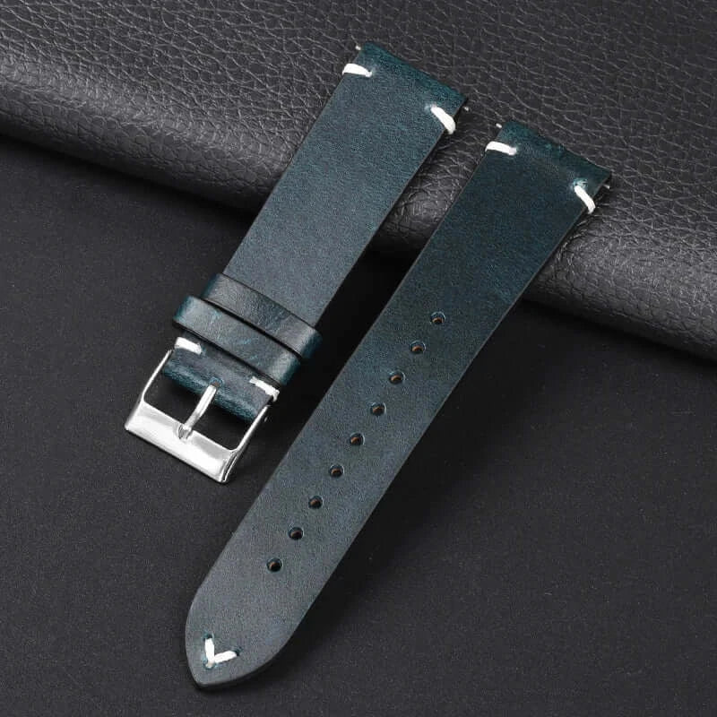 Amazfit Leather Watch Band Retro Oil Wax Calfskin For Smartwatch Replacement BandsCo Straps