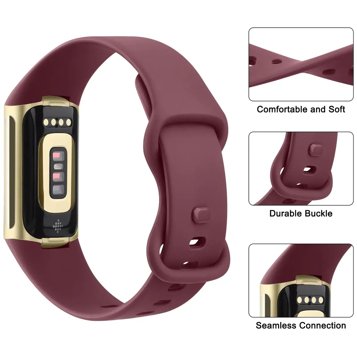 Fitbit Charge 5 6 Silicone Band - Comfortable Stylish Design BandsCo Straps