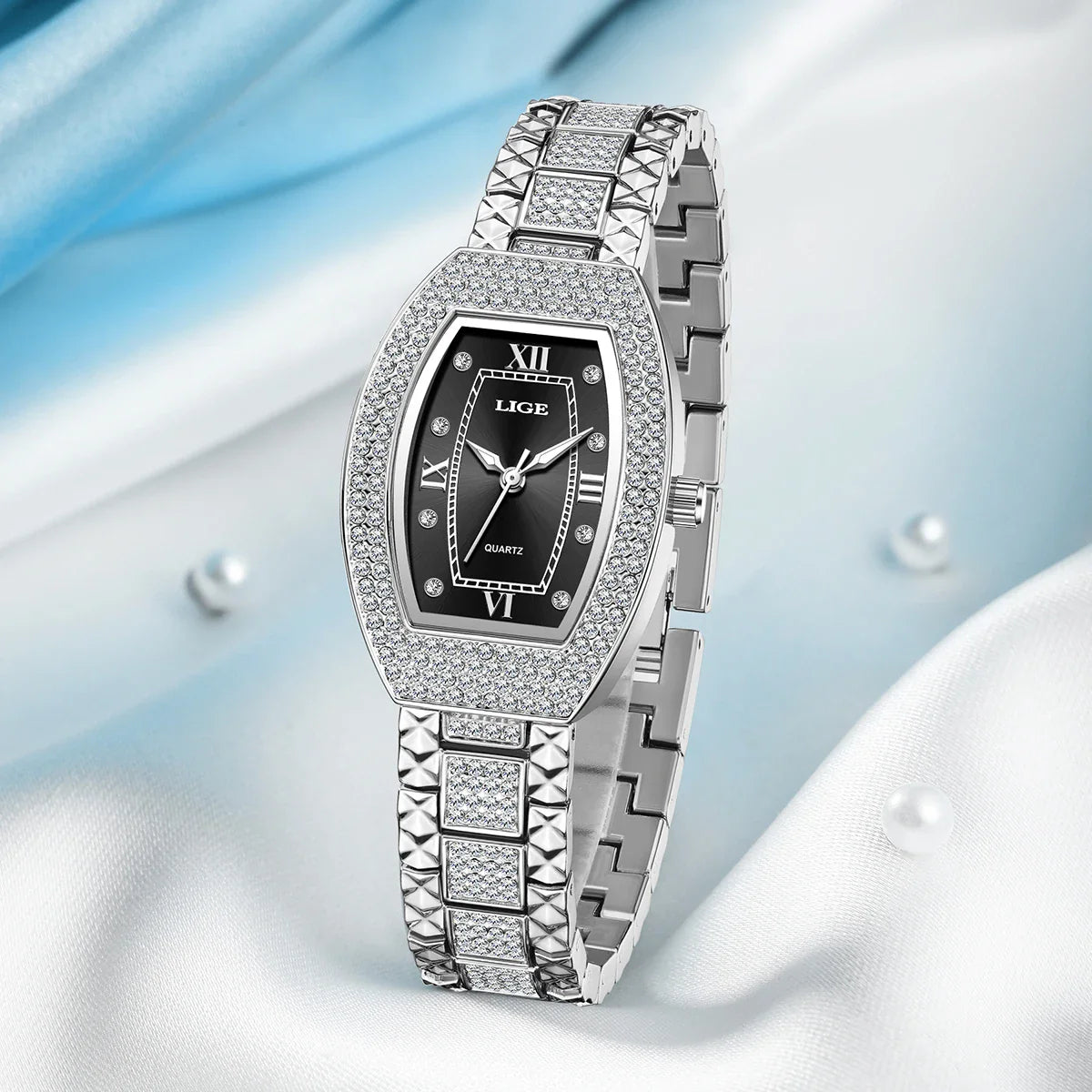 Women's Diamond Crystal Stainless Steel Dress Watch BandsCo Straps