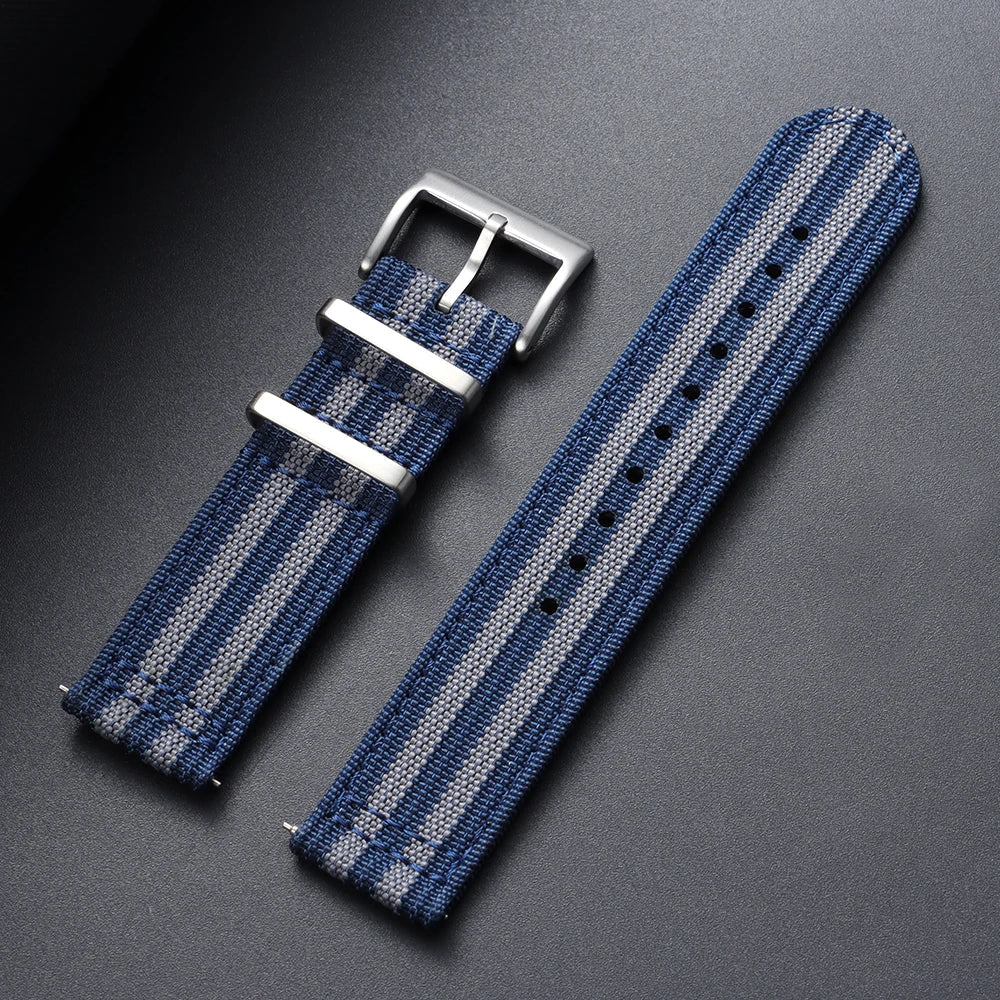 OnePlus Smartwatch Bands Ribbed Nylon Woven Canvas Fabric Quick Release Watch Straps BandsCo Straps