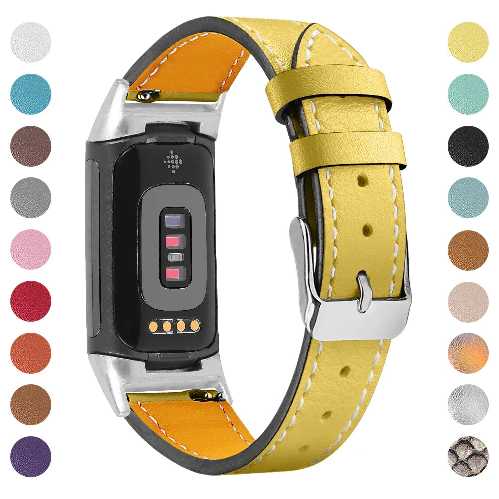 Fitbit Charge 5 6 Leather Strap - Stylish and Comfortable BandsCo Straps
