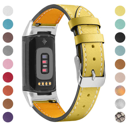 Fitbit Charge 5 6 Leather Strap - Stylish and Comfortable BandsCo Straps