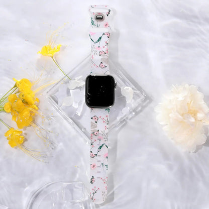 Apple Watch Silicone Strap - Floral Design - Soft and Comfortable BandsCo Straps