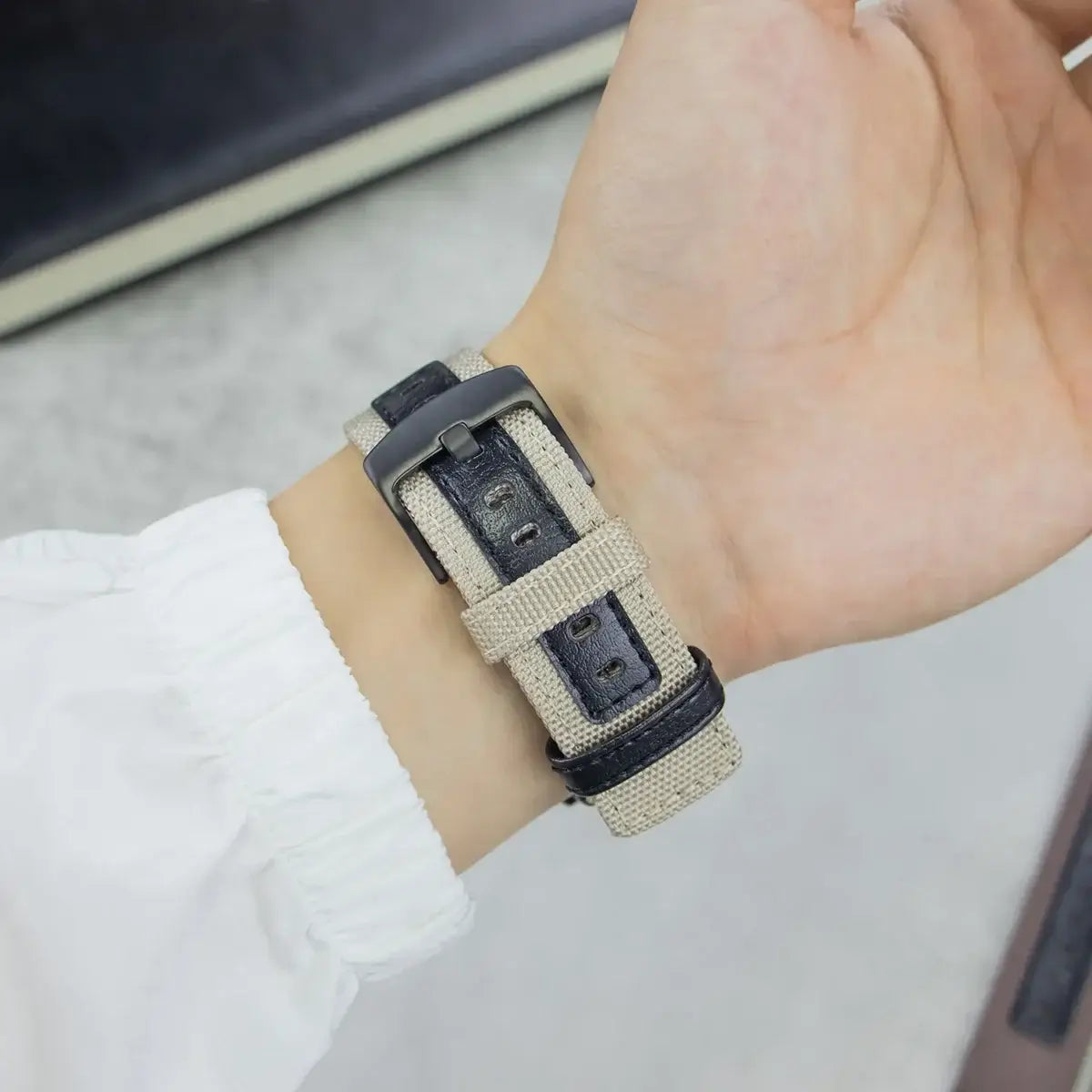 Fitbit Versa & Sense Nylon Leather Band - Versatile Style BandsCo Straps