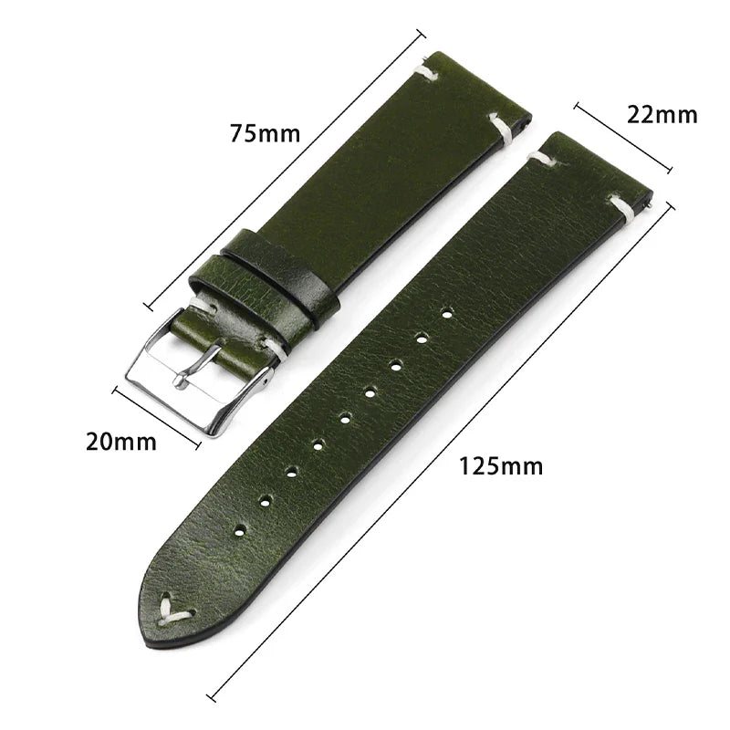 Amazfit Leather Watch Band Retro Oil Wax Calfskin For Smartwatch Replacement BandsCo Straps