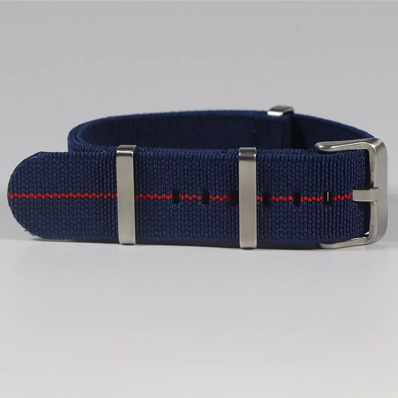 Polar Watch Band Nylon Elastic Strap Unisex Military Style Blue Red BandsCo Straps