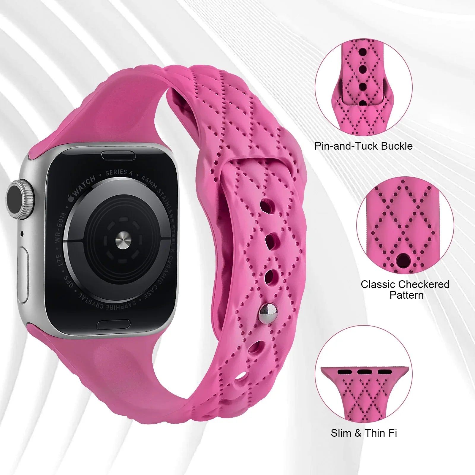 Apple Watch Silicone Strap - Slim Engraved Comfort Fit BandsCo Straps