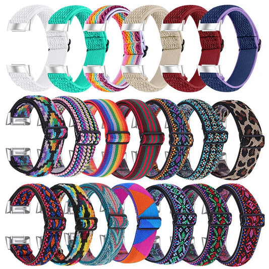 Fitbit Charge 6 5 Nylon Strap - Elastic Sport Fabric Design BandsCo Straps