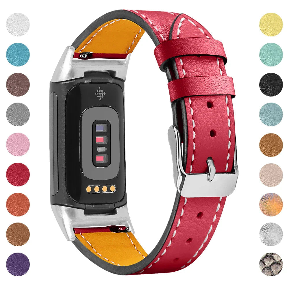 Fitbit Charge 5 6 Leather Strap - Stylish and Comfortable BandsCo Straps