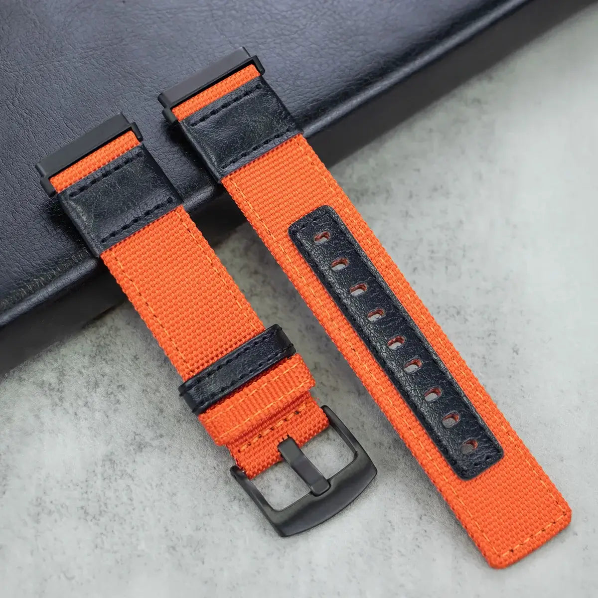 Fitbit Versa & Sense Nylon Leather Band - Versatile Style BandsCo Straps