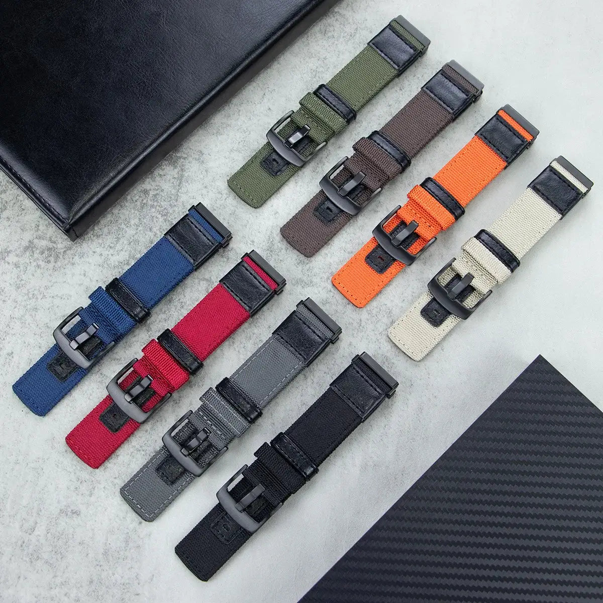 Fitbit Versa & Sense Nylon Leather Band - Versatile Style BandsCo Straps