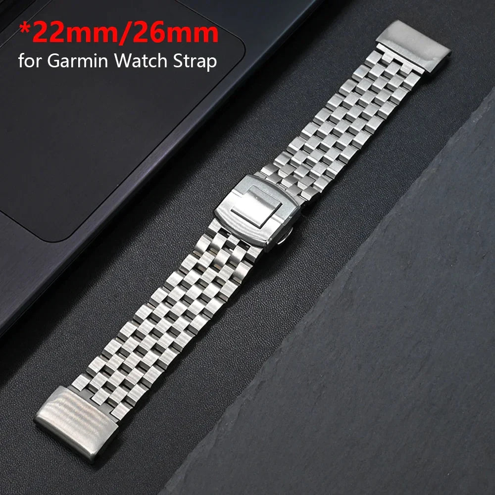 Garmin Stainless Steel Strap - Durable Elegant Bracelet BandsCo Straps