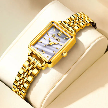 Women's Rose Gold Rectangular Stainless Steel Watch BandsCo Straps