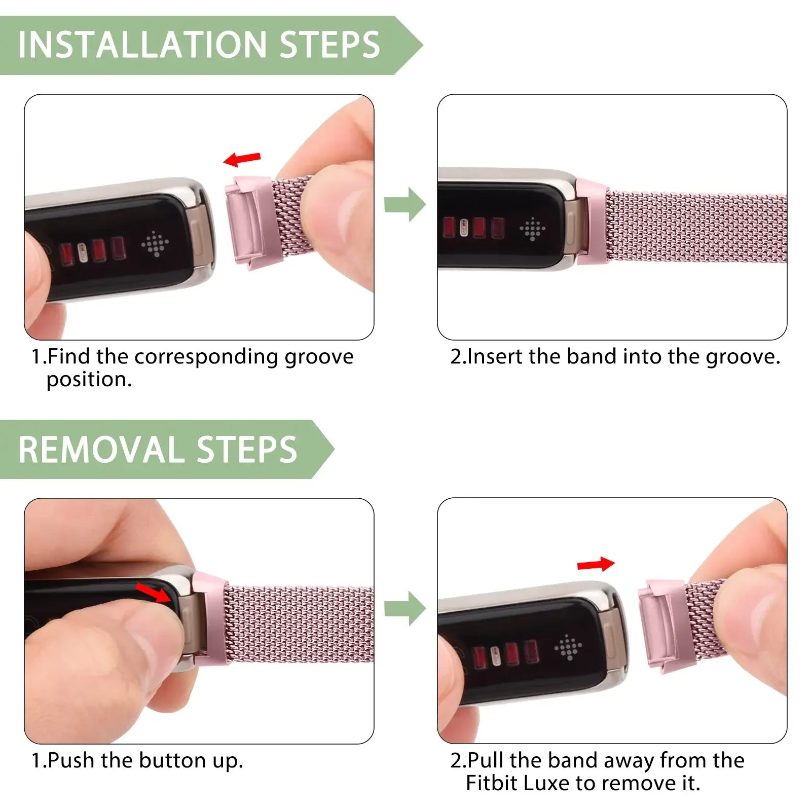 Fitbit Luxe Steel Magnetic Band - Elegant Mesh Design BandsCo Straps