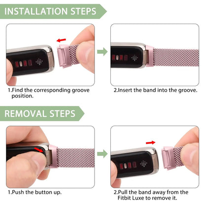 Fitbit Luxe Steel Magnetic Band - Elegant Mesh Design BandsCo Straps