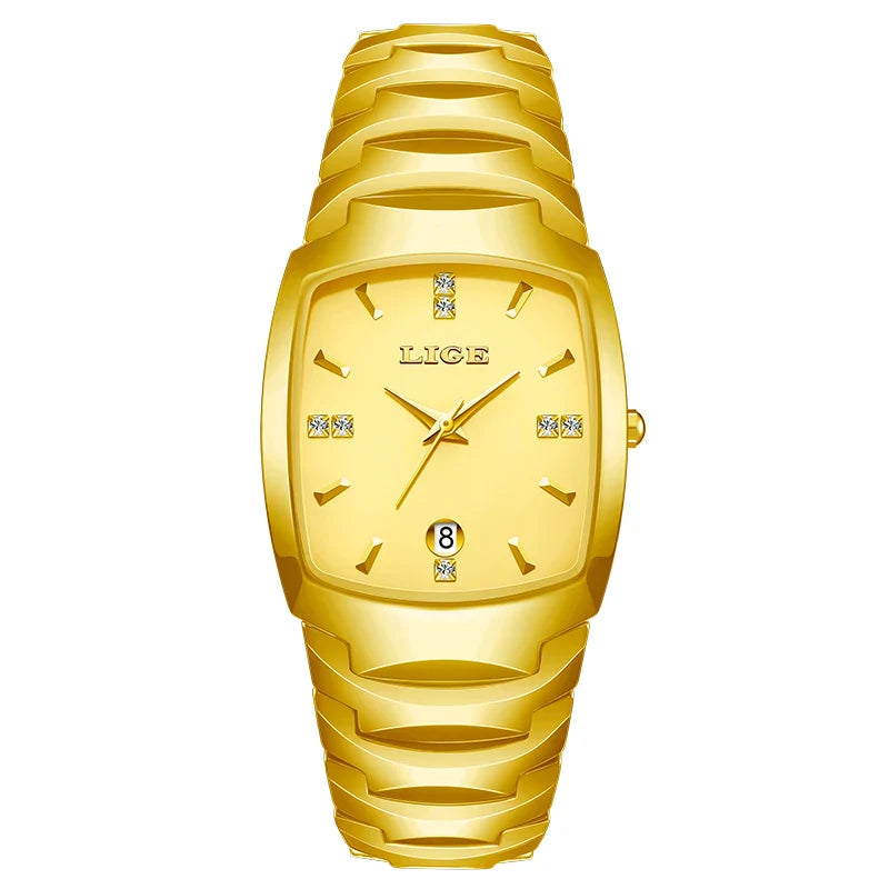 Women's Rose Gold Stainless Steel Luminous Date Slim Watch BandsCo Straps