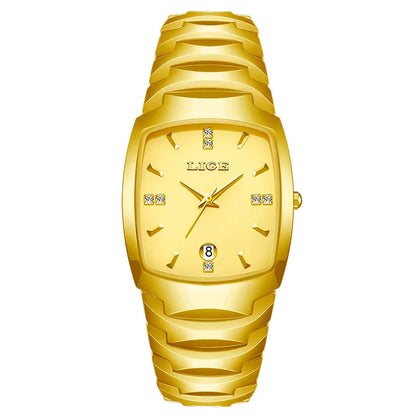 Women's Rose Gold Stainless Steel Luminous Date Slim Watch BandsCo Straps