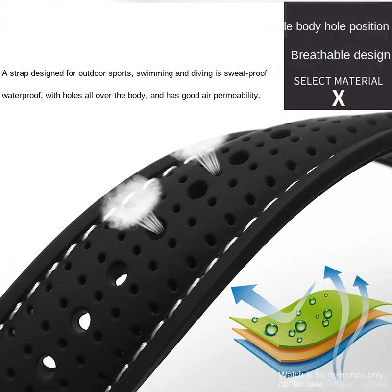 COROS Silicone Sports Watch Band Breathable Rubber Strap Waterproof 20cm BandsCo Straps