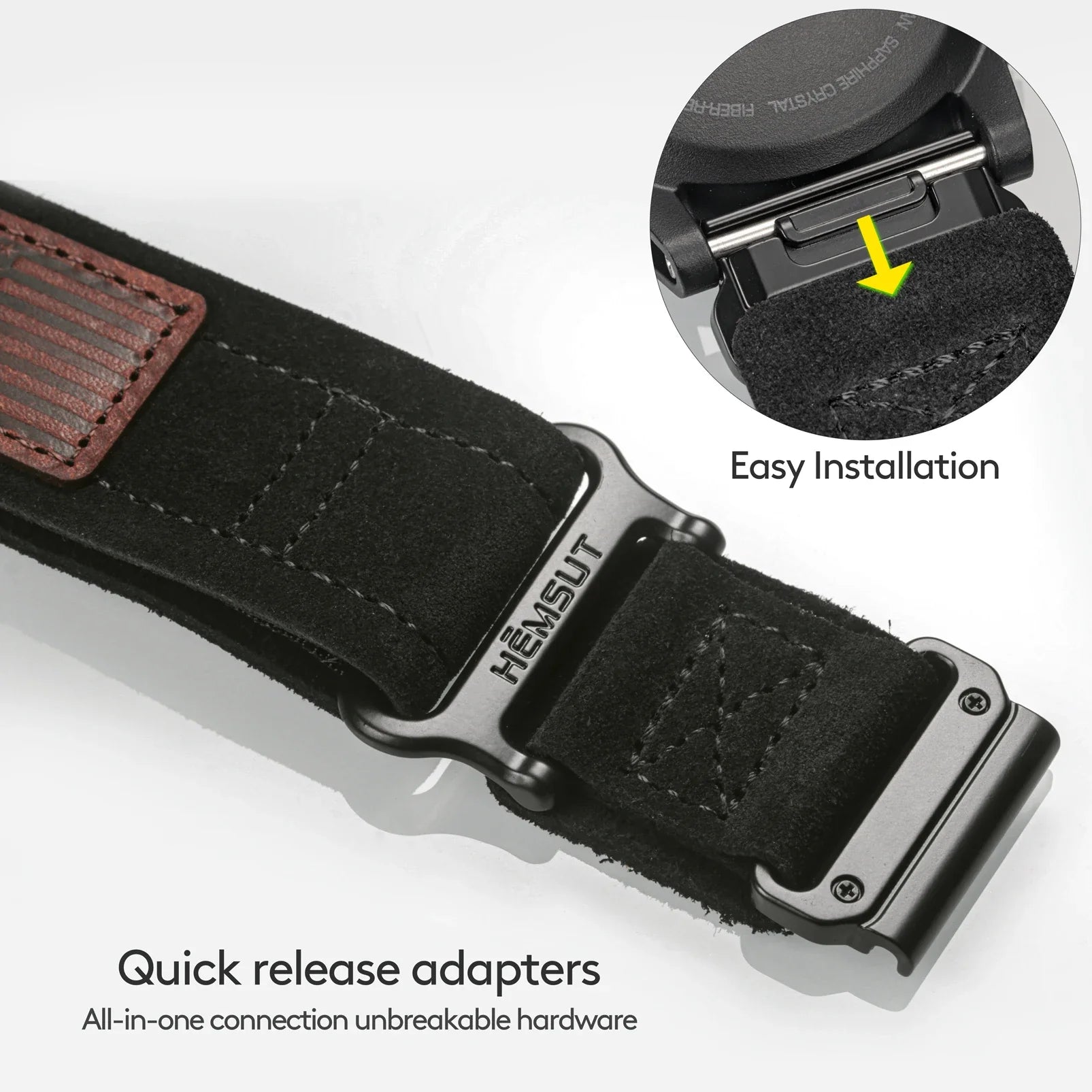 Garmin Leather Watch Band Strap - Premium Sports Style BandsCo Straps