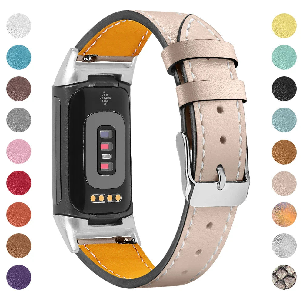 Fitbit Charge 5 6 Leather Strap - Stylish and Comfortable BandsCo Straps