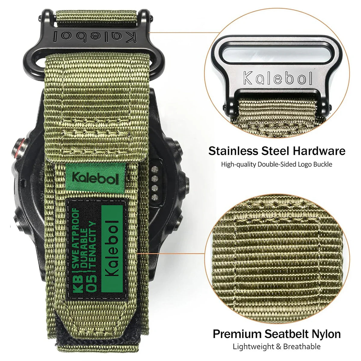 Durable Nylon Velcro Loop Garmin Bands - Quickfit BandsCo Straps