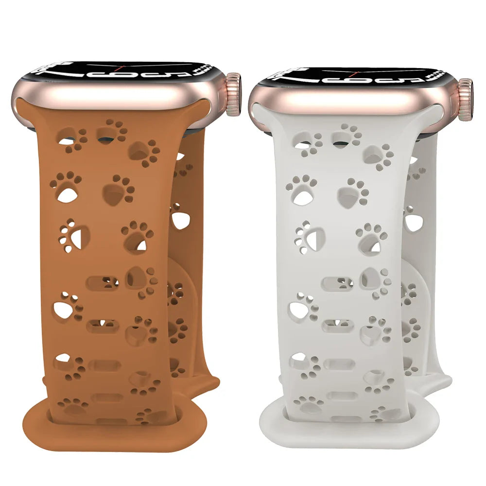 Apple Watch Silicone Strap - Soft Hollow-Out Cat Pattern BandsCo Straps
