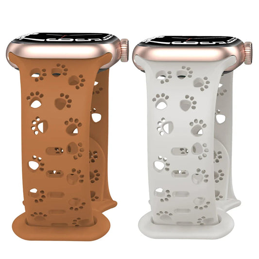 Apple Watch Silicone Strap - Soft Hollow-Out Cat Pattern BandsCo Straps