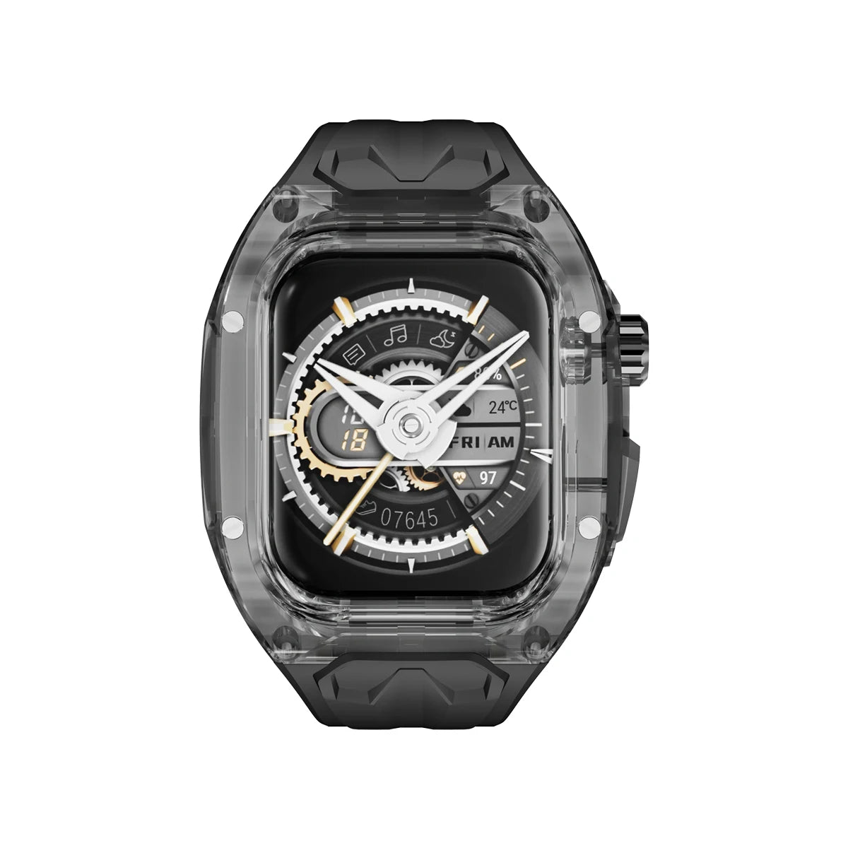 Transparent Armor Mod Kit for Apple Watch Ultra - Rugged Clear Case & TPU Sport Band Wristwatchstraps.co