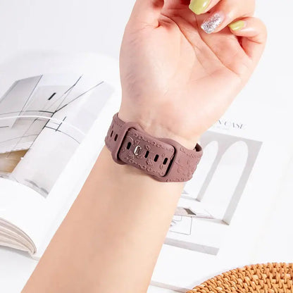 Apple Watch Silicone Band - Floral Engraved - Stylish Design BandsCo Straps