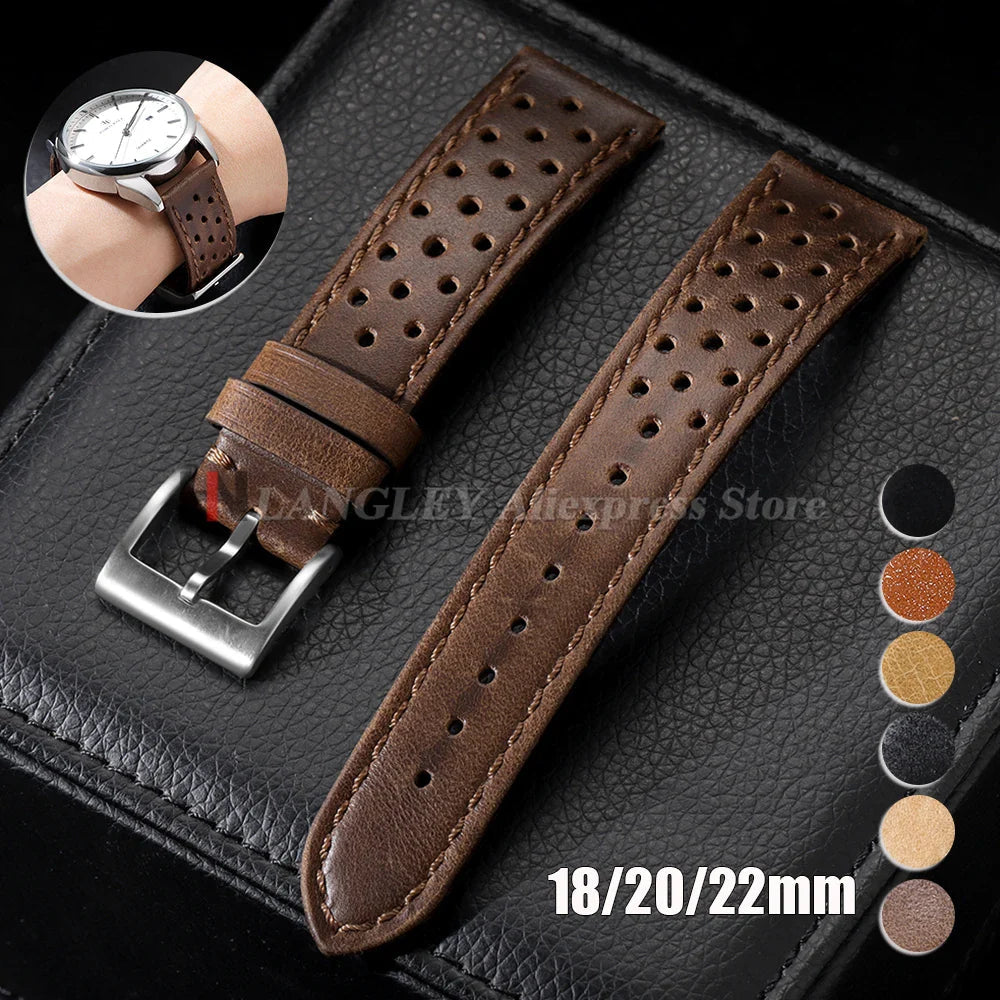 Amazfit Leather Band for Smartwatch - Vintage Calfskin Breathable Strap BandsCo Straps