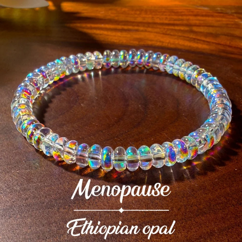 Natural Ethiopian Opal Beaded Bracelet, Emotional Balance & Healing Jewelry Wristwatchstraps.co