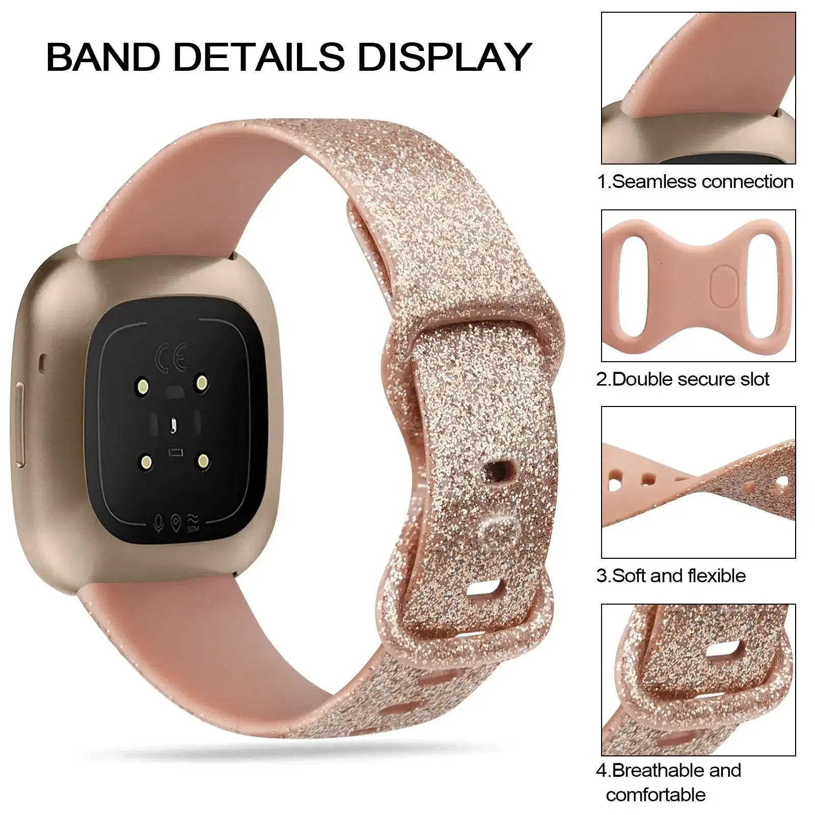 Fitbit Versa & Sense Silicone Bands - Lightweight Minimalist Design BandsCo Straps
